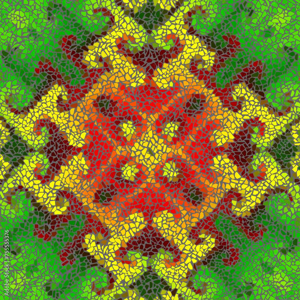 Leinwandbilder Seamless background pattern. Irregular decorative geometric mosaic art tile pattern from uneven broken pieces.
