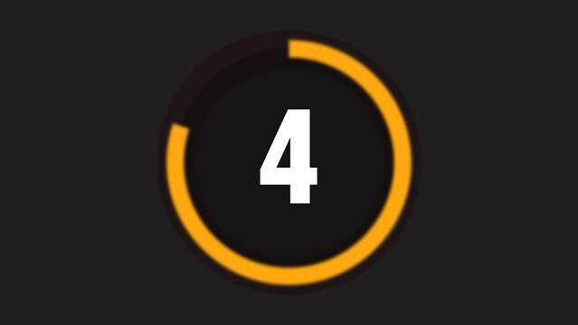 time countdown 2d animation with alpha channel tranparent background.