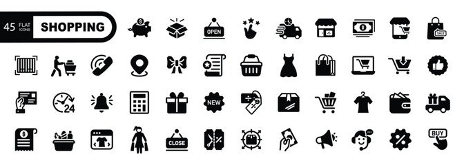 Shopping  icons set.  Vector illustration.