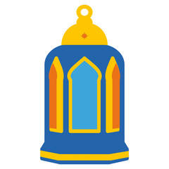 Lantern Flat Vector Design. Middle Eastern Islamic Arabic Lantern Symbol Icon, Illustration of an antique religious traditional lamp or vintage kerosene chandelier