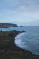 Fototapeta na wymiar Black sand beach in Iceland.