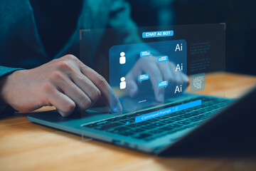 Artificial Intelligence business technology digital communication chat smart robot AI intelligence...