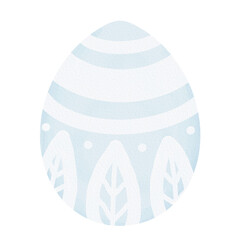 Watercolor cute white pattern blue easter egg