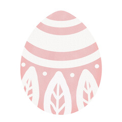 Watercolor cute white pattern pink easter egg