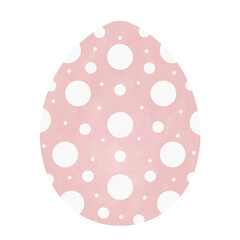 Watercolor cute white polka dot pattern pink easter egg