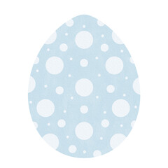 Watercolor cute white polka dot blue easter egg
