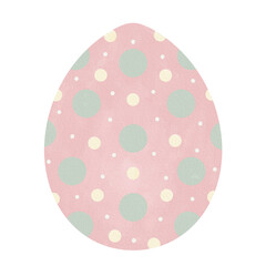 Watercolor cute yellow green polka dot pattern pink easter egg