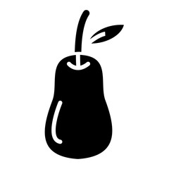 Obraz premium Pear glyph icon