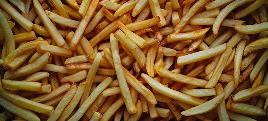 Full frame of French fries. generative ai