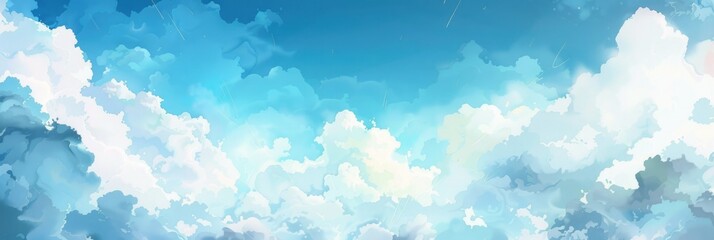 Fototapeta na wymiar blue sky watercolour background