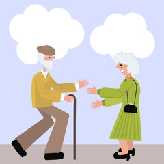 A tender moment as an elderly couple supports each other outside a healthcare facility, highlighting compassion in senior care.