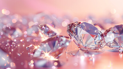 Jewelry background with precious shiny diamonds