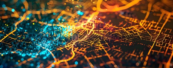 Abstract city map overlaid with smart grid network . Concept Smart Grid, City Infrastructure, Urban Planning, Technology Integration, Sustainable Development