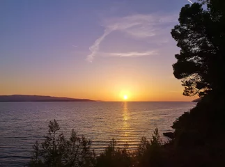 Foto auf Acrylglas Strand Golden Horn, Brac, Kroatien Beautiful sunset at Zlatni Rat, Brac, Croatia