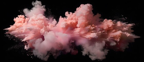 Splash explosion of pink cloud, beautiful motion of colors cloud exploding on dark background. wallpaper. 