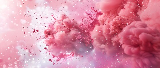 Splash explosion of pink cloud, beautiful motion of colors cloud exploding background. wallpaper. 