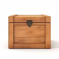 wooden box isolated on white