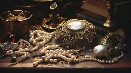 Jewelry on the table --