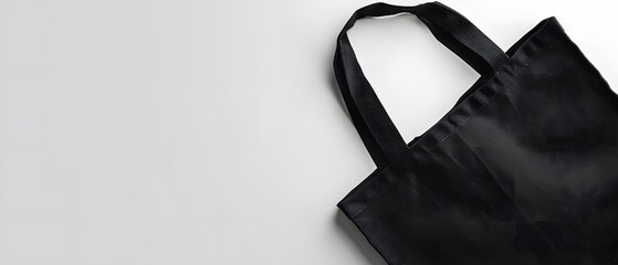Mock up black tote bag cotton mockup on white background.