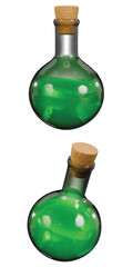 3D Isolated Green Potion