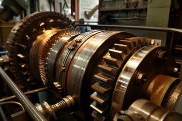 engine gear wheels, industrial background,