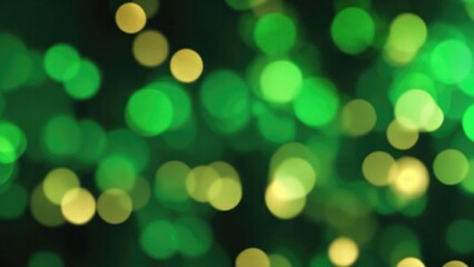 Obraz premium Abstract blur bokeh banner background. Gold bokeh on defocused Black and Green background