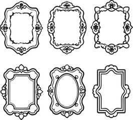 Set frames. Hand drawn vector illustration