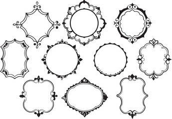 Set frames. Hand drawn vector illustration