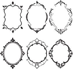Set frames. Hand drawn vector illustration