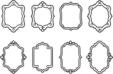 Set frames. Hand drawn vector illustration