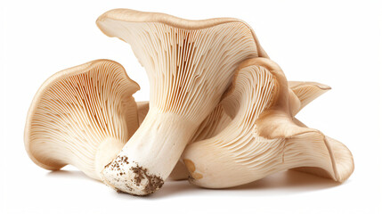 King Oyster mushroom (Eringi) isolated on white. - obrazy, fototapety, plakaty