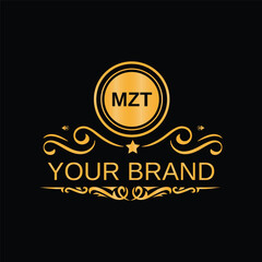 Creative monogram MZT letter logo design for company branding