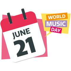 World Music Day - June 21 th calendar date