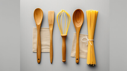 Kitchenware: Set of modern kitchen utensils, spatul.