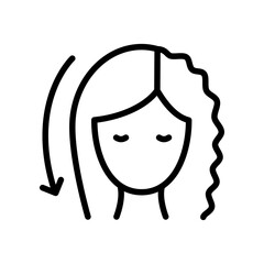 Keratin hair treatment simple line icon vector illustration