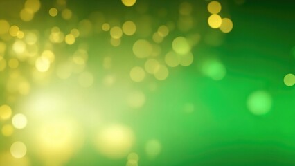Fototapeta premium Abstract blur bokeh banner background. Gold bokeh on defocused Gray and Green background