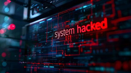 system hacking scam, computer warning message hacked alert.