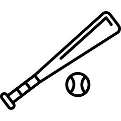 Baseball and Bat Icon
