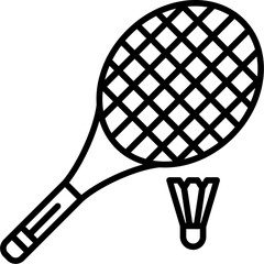 Badminton Shuttlecock and Racket Icon