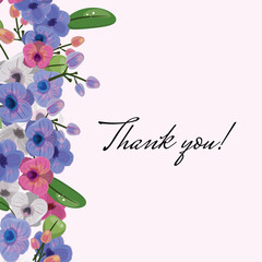 Thank You Square Floral Template With Orchids..