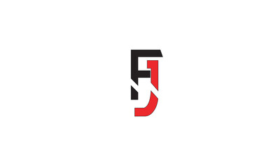 FJ, JF, F, J Abstract Letters Logo Monogram	 - obrazy, fototapety, plakaty