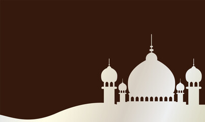Brown Ramadan background with white mosque