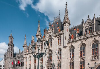 Fototapeta na wymiar Provincial court in city center of Bruges, Belgium.