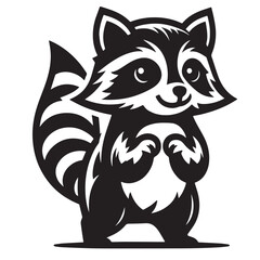 An iconic vector Raccoon images -Cute Raccoon styled