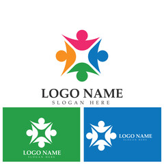Fototapeta na wymiar community people care Logo template vector