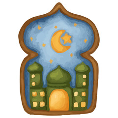 Ramadan Kareem, Set of stickers about Ramadan.	