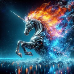 horse with fire
