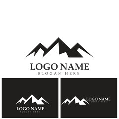Black and blue mountain logo design template