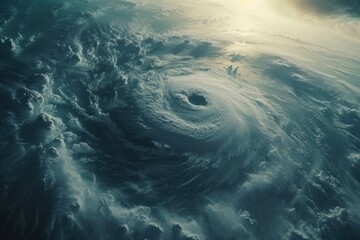 Satellite Image of a Hurricane in Space. Generative AI