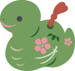 年賀状　年賀2025　土鈴　巳年　巳　蛇　へび年　お正月　かわいい　シンプル　イラスト素材